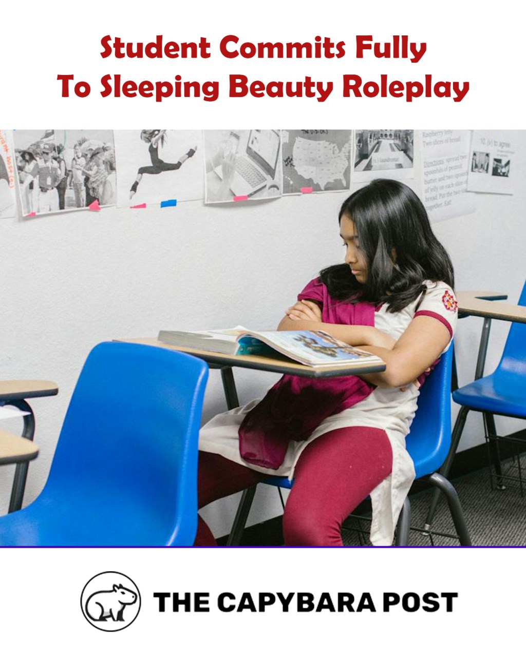Student Fully Commits to Sleeping Beauty Roleplay During English&nbsp;Lesson